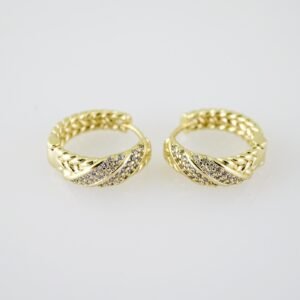 E1964 Earrings - Aretes - Zircon Stone - 14K Real Color