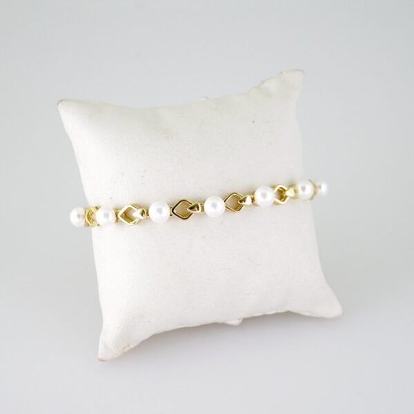 B1403 Bracelet - Pulseras - Zircon Stone - 14K Real Color - Pearl