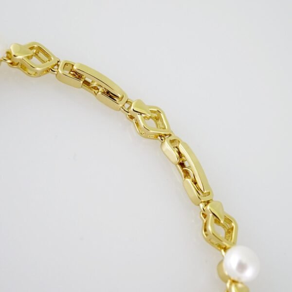 B1403 Bracelet - Pulseras - Zircon Stone - 14K Real Color - Pearl - Image 3