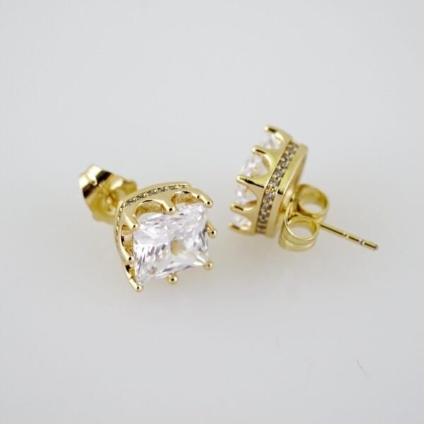 E1925 Earrings - Aretes - Zircon Stone - 14K Real Color - Image 2