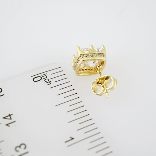 E1925 Earrings - Aretes - Zircon Stone - 14K Real Color - Image 3