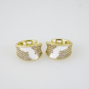 E1966 Earrings - Aretes - Zircon Stone - 14K Real Color