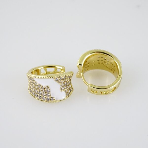 E1966 Earrings - Aretes - Zircon Stone - 14K Real Color - Image 2