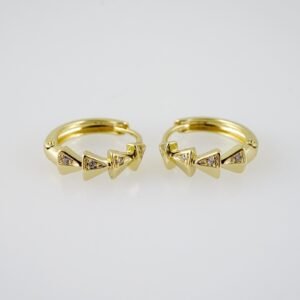 E1972 Earrings - Aretes - Zircon Stone - 14K Real Color