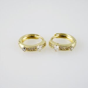 E1978 Earrings - Aretes - Zircon Stone - 14K Real Color