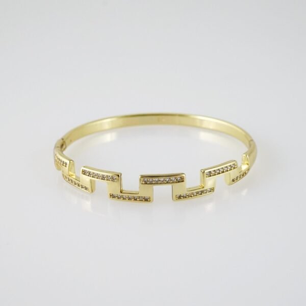 P372 Bangles - Pulsos -  Zircon Stone - 14K Real Color - Image 2