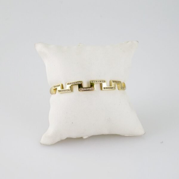 P372 Bangles - Pulsos -  Zircon Stone - 14K Real Color