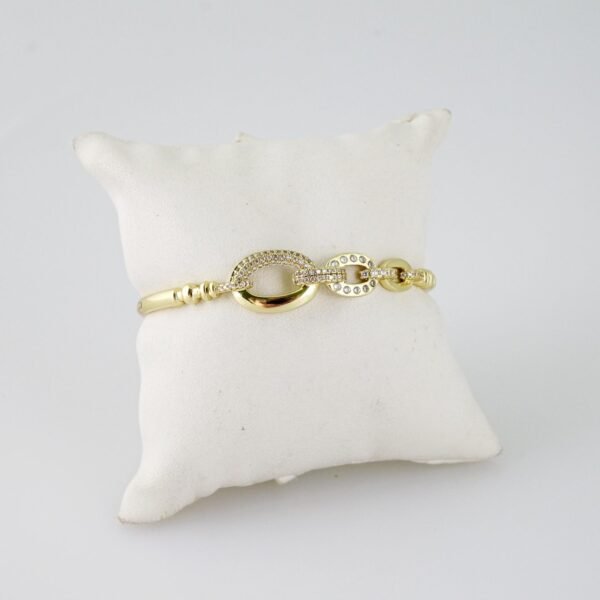 P374 Bangles - Pulsos -  14K Real Color - Zircon Stone