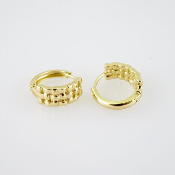 E1983 Earrings - Aretes - Plain - 14k Real Color - Image 2