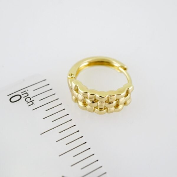 E1983 Earrings - Aretes - Plain - 14k Real Color - Image 3