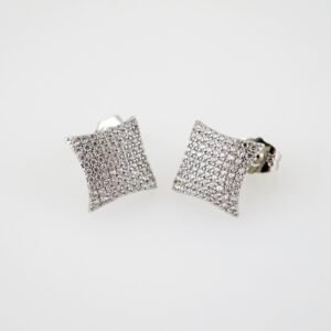 E1988 Earrings - Aretes - Zircon Stone - Silver Color
