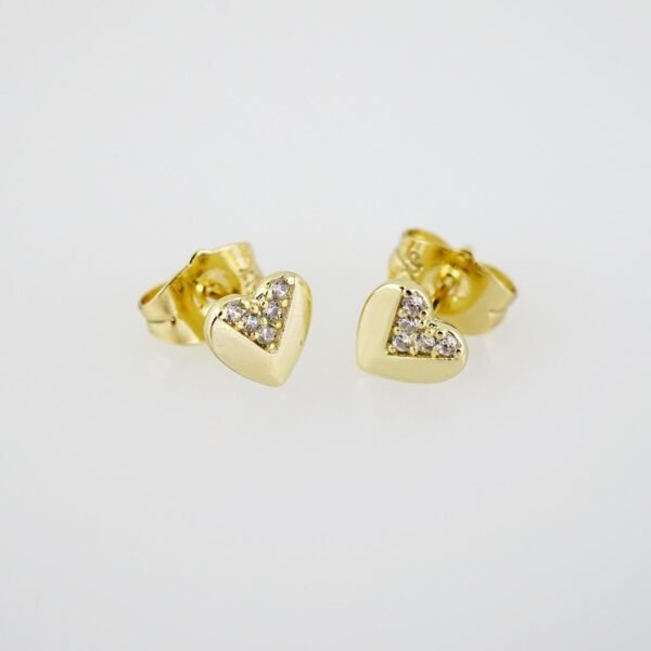 E2010 Earrings - Aretes - Zircon Stone - 14K Real Color