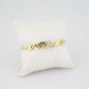 P373 Bangle - Pulso -  14K Real Color - Zircon Stone
