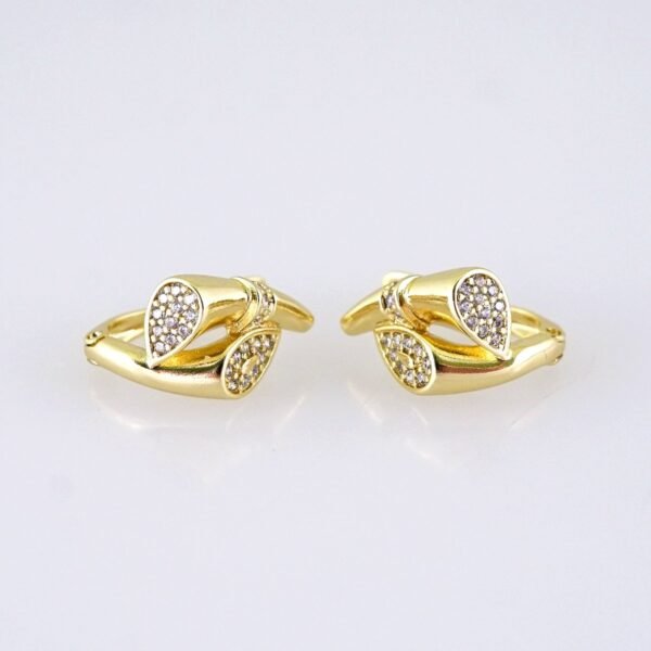 E1744 Women's Earrings - Aretes Dama - Zircon Stone - 14K Real Color