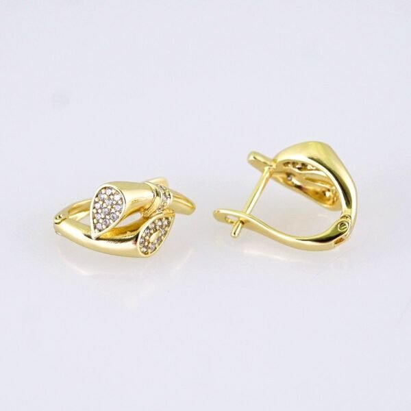 E1744 Women's Earrings - Aretes Dama - Zircon Stone - 14K Real Color - Image 2