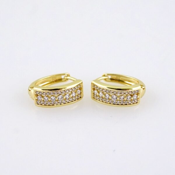 E1864 Earrings - Aretes - Zircon Stone - 14K Real Color
