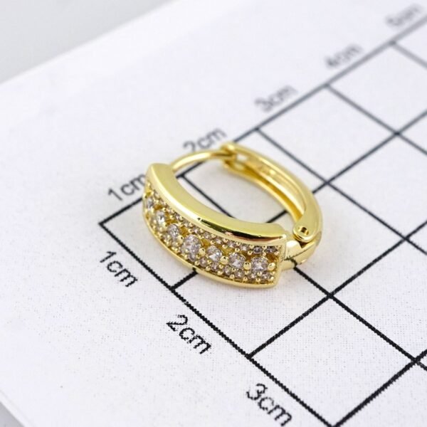 E1864 Earrings - Aretes - Zircon Stone - 14K Real Color - Image 3
