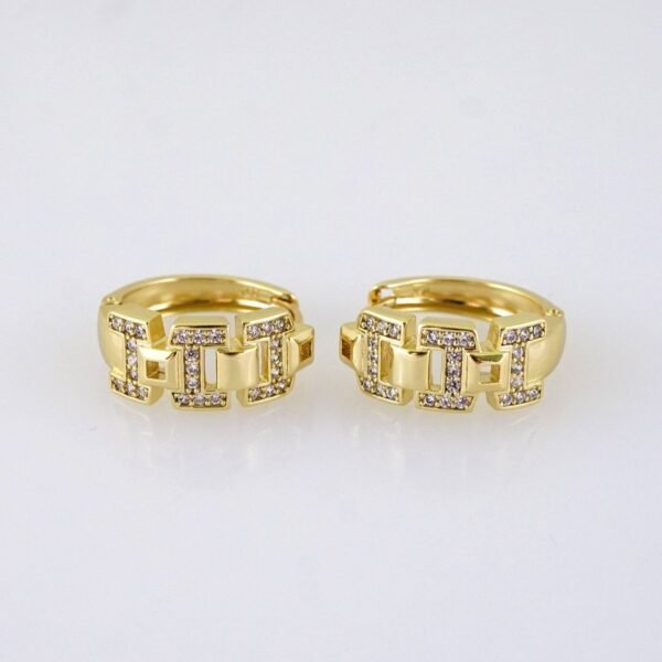 E1784 Women's Earrings - Aretes Dama - Zircon Stone - 14K Real Color