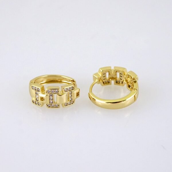 E1784 Women's Earrings - Aretes Dama - Zircon Stone - 14K Real Color - Image 2