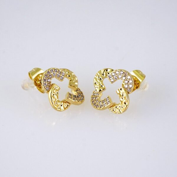 E1804 Women's Earrings - Aretes Dama - Zircon Stone - 14K Real Color