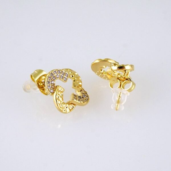 E1804 Women's Earrings - Aretes Dama - Zircon Stone - 14K Real Color - Image 2