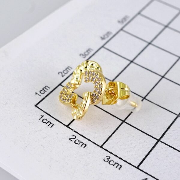 E1804 Women's Earrings - Aretes Dama - Zircon Stone - 14K Real Color - Image 3