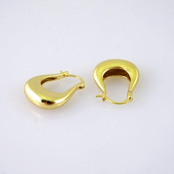 E1837 Earrings - Aretes - Plain - 14k Real Color - Image 2
