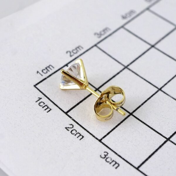 E1838 Earrings - Aretes - Zircon Stone - 14K Real Color - Image 3