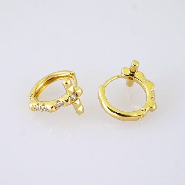 E1873 Earrings - Aretes - Zircon Stone - 14K Real Color - Image 2