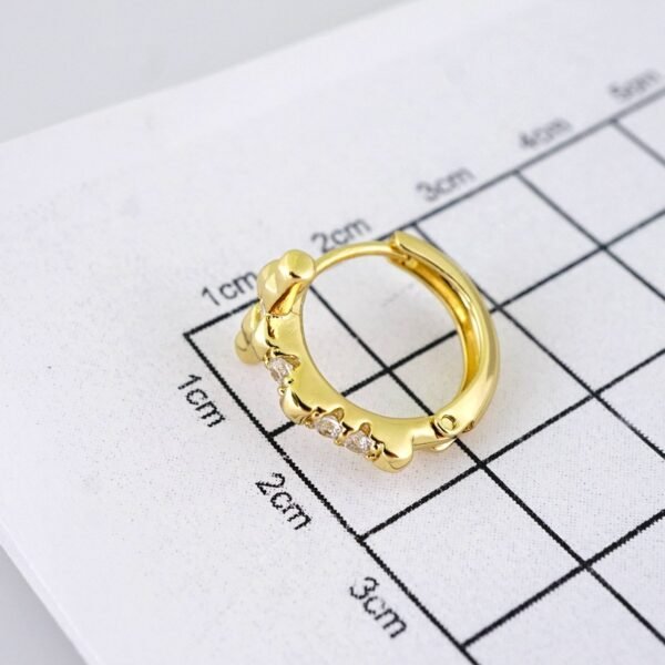 E1873 Earrings - Aretes - Zircon Stone - 14K Real Color - Image 3