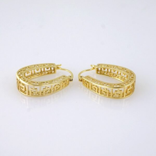 E1884 Earrings - Aretes - Plain - 14k Real Color