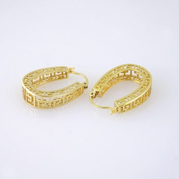 E1884 Earrings - Aretes - Plain - 14k Real Color - Image 2