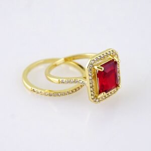 R113E RING - ANILLO - Zircon Stone - 14K Real Color - Wedding