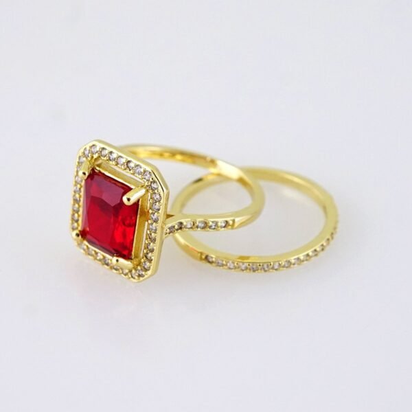R113E RING - ANILLO - Zircon Stone - 14K Real Color - Wedding - Image 2