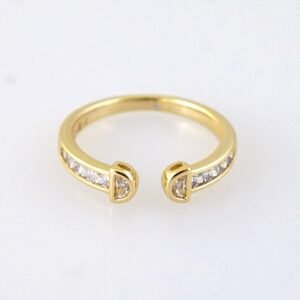 R665 RING - ANILLO - Zircon Stone - 14K Real Color - Ajustable