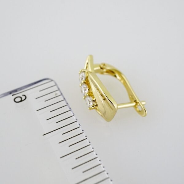 E2022 Earrings - Aretes - Zircon Stone - 14K Real Color - Image 3