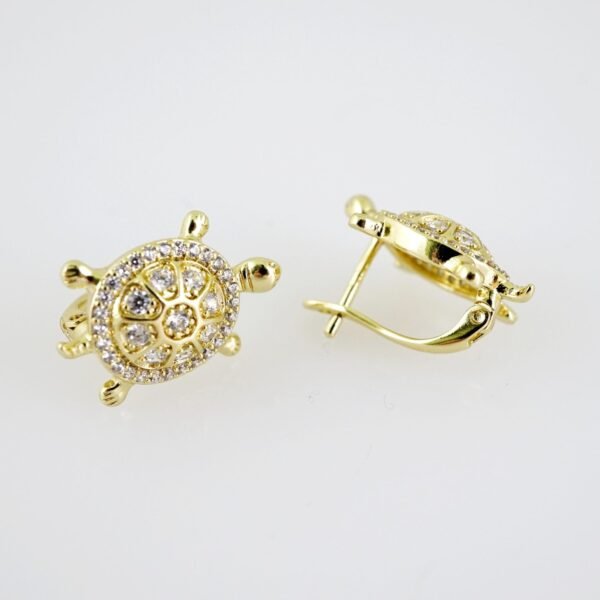 E2031 Earrings - Aretes - Zircon Stone - 14K Real Color - Image 2