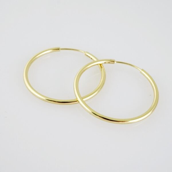E2060 Earrings - Aretes - Plain - 14K Real Color - Image 2