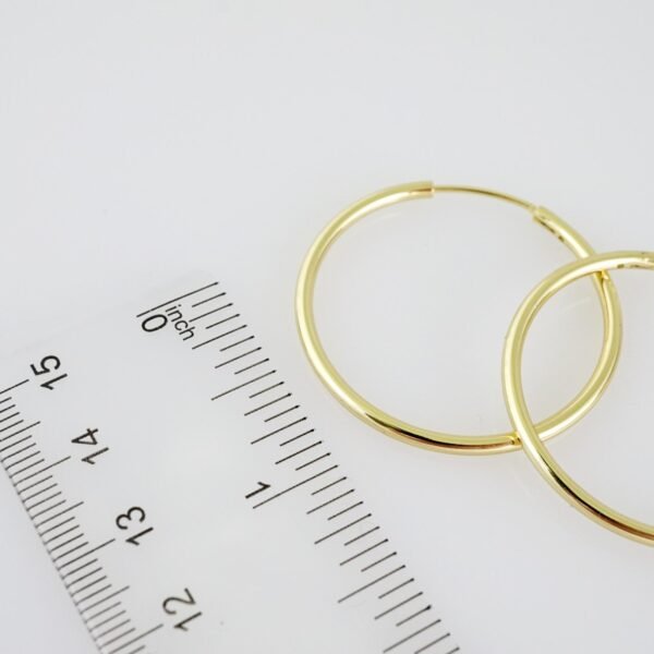 E2060 Earrings - Aretes - Plain - 14K Real Color - Image 3