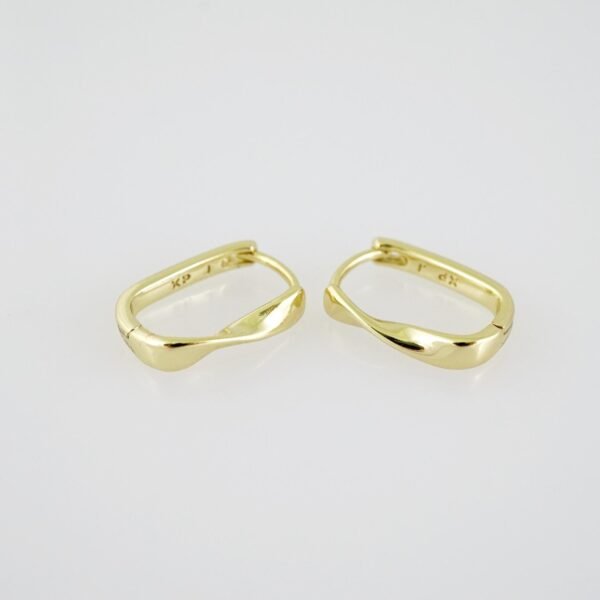 E2061 Earrings - Aretes - Plain - 14K Real Color