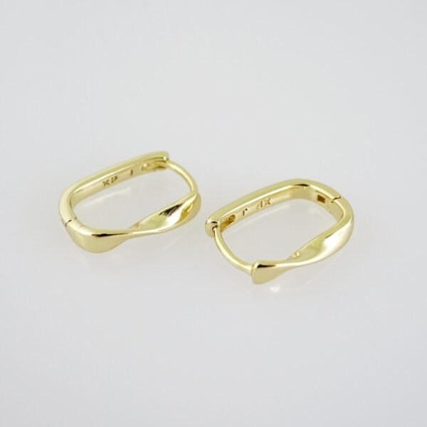 E2061 Earrings - Aretes - Plain - 14K Real Color - Image 2