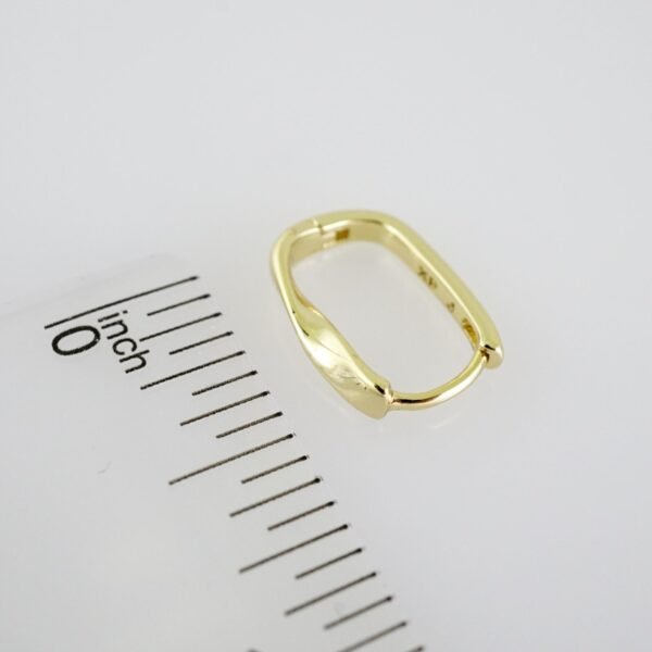 E2061 Earrings - Aretes - Plain - 14K Real Color - Image 3