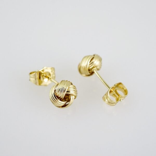 E2065 Earrings - Aretes - Plain - 14K Real Color - Image 2