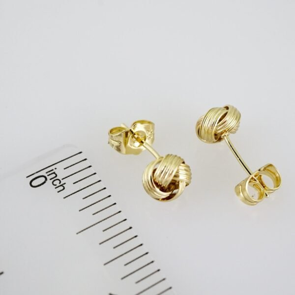 E2065 Earrings - Aretes - Plain - 14K Real Color - Image 3