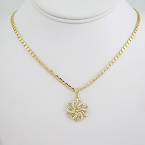 SET1547 Cadenas & Colgantes - Chain - Pendants -  14K Real Color - Zircon Stone - 3mmX60cm