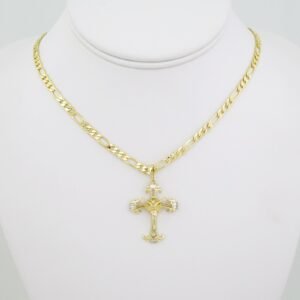 SET1557 Cadenas & Colgantes - Chain - Pendants -  14K Real Color - Zircon Stone - 3mmX45cm - Figaro
