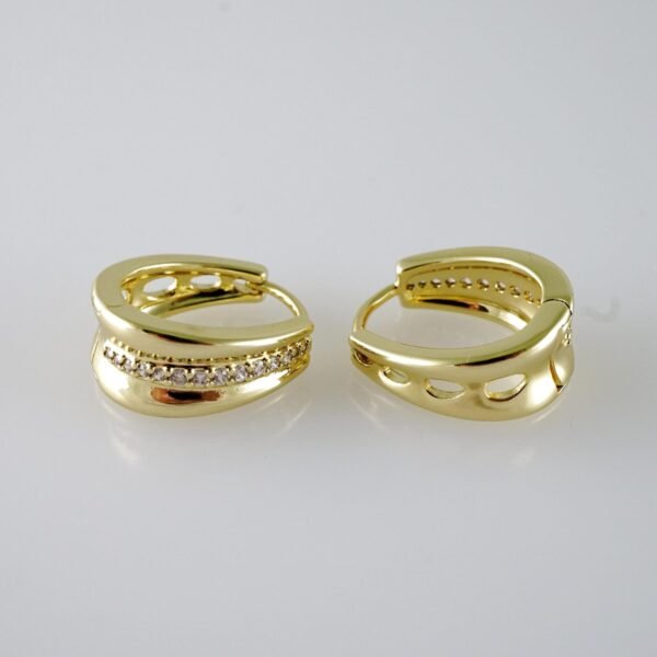 E2068 Earrings - Aretes - Zircon Stone - 14K Real Color - Image 2