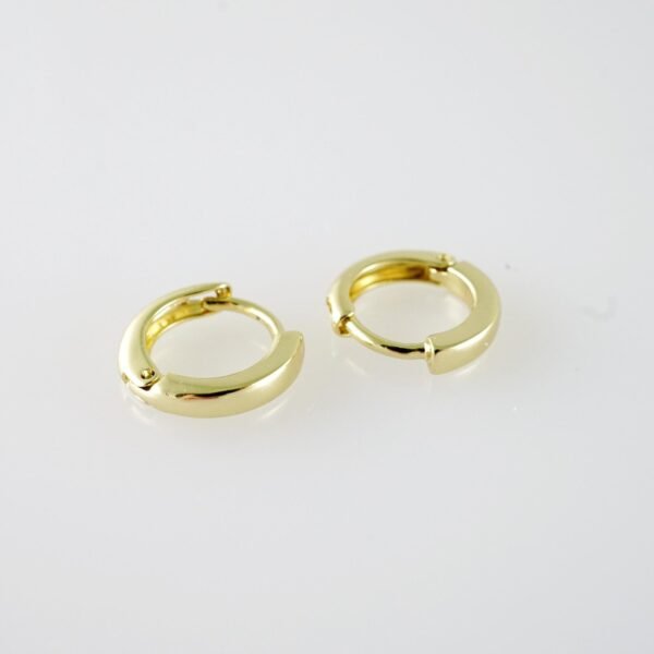 E2074 Earrings - Aretes - Plain - 14K Real Color - Image 2