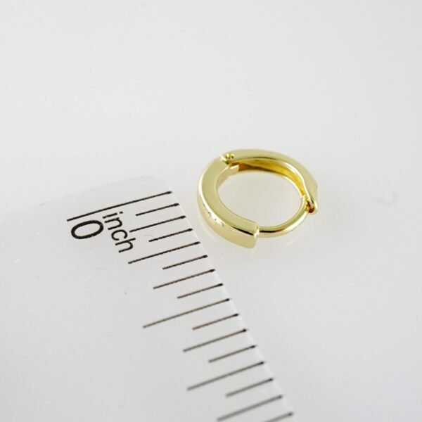 E2074 Earrings - Aretes - Plain - 14K Real Color - Image 3