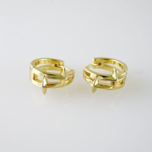 E2076 Earrings - Aretes - Plain - 14K Real Color